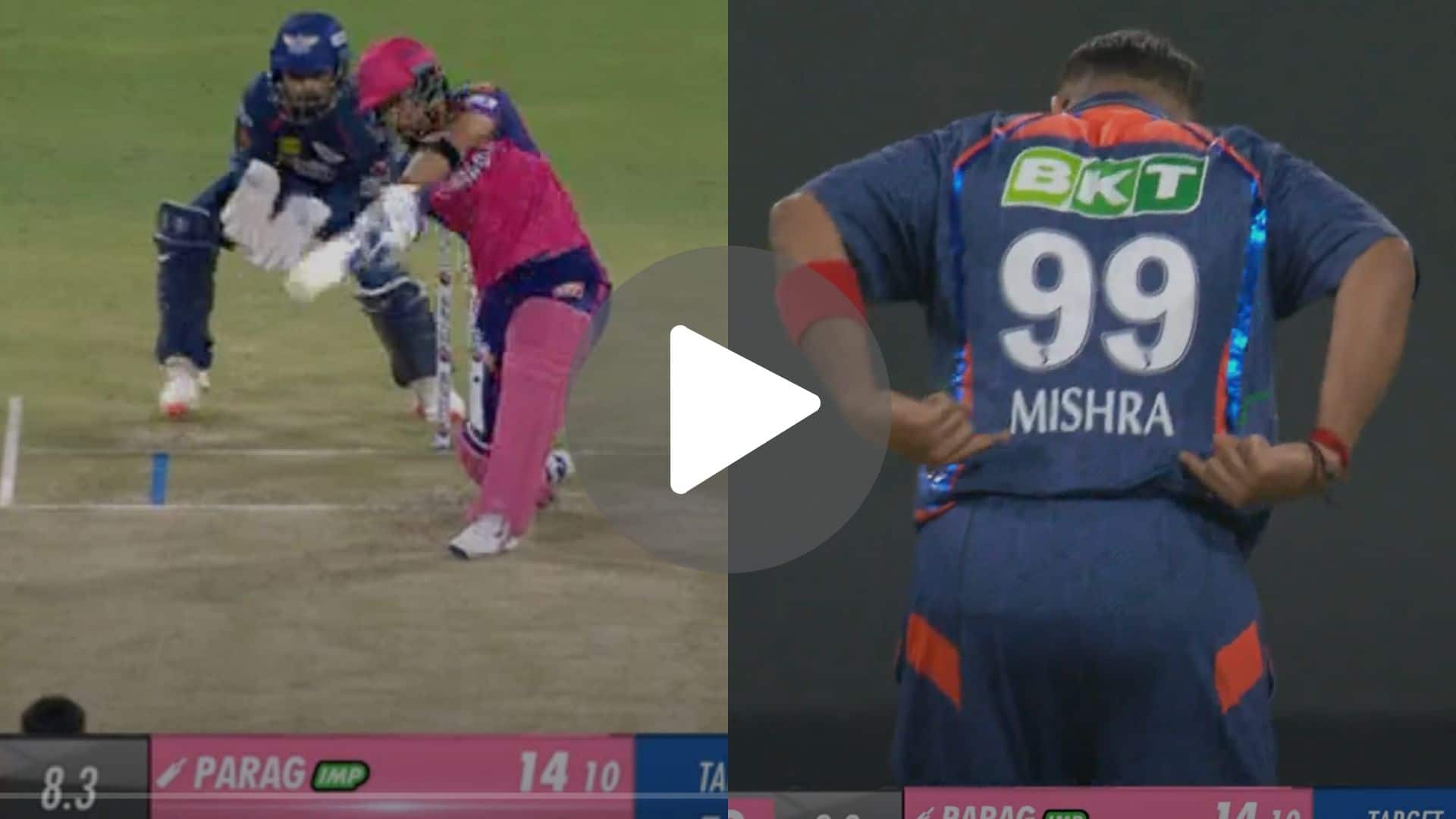 [Watch] 6 And Out! Riyan Parag Throws It Away As RR Sink Further vs LSG